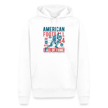 Football américain, mur de la renommée - Super américain - Sweat à capuche Premium bio Homme - blanc - Devant - Nico (187cm)