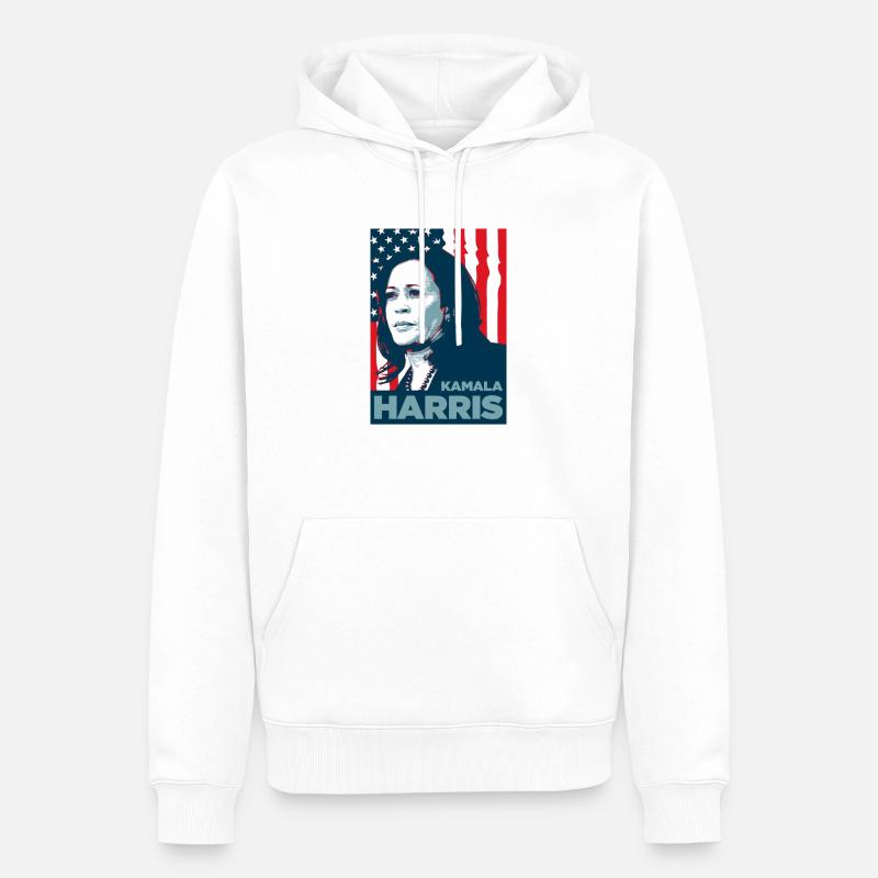 Kamala Harris - Sweat à capuche Premium bio Homme - blanc