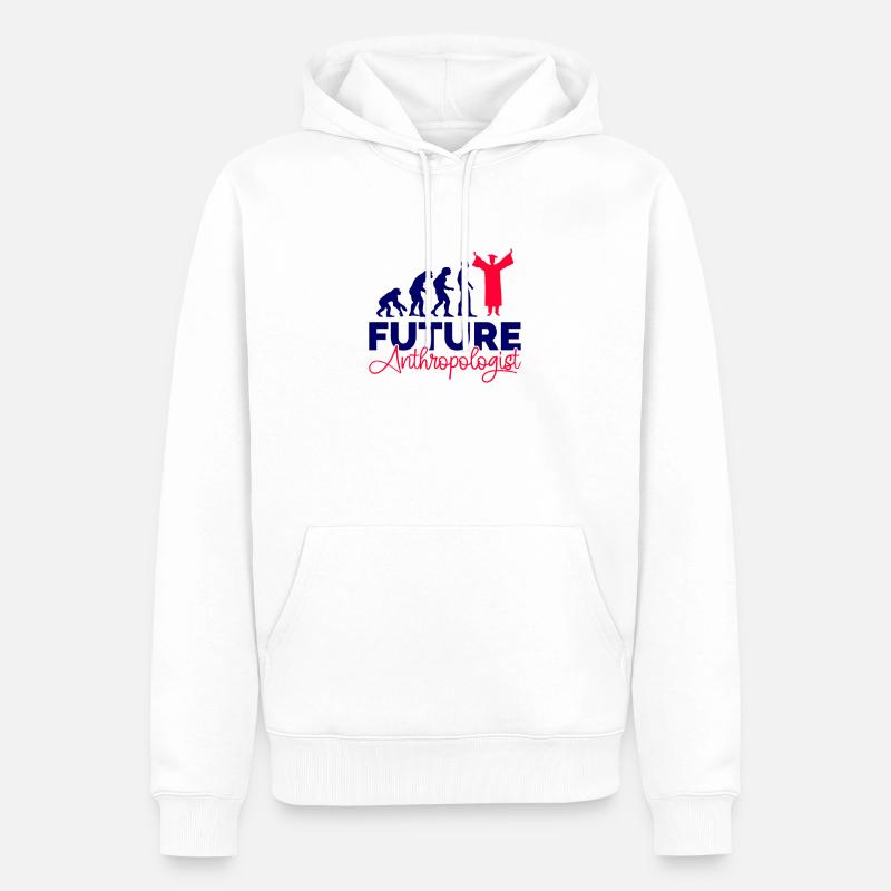 Futur antropologue - Sweat à capuche Premium bio Homme - blanc