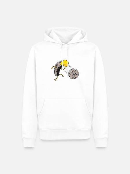 Cute Woodlouse Running - Men’s Premium Organic Hoodie - white