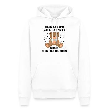 halb Mensch halb Bärchen Ich bin ein Märchen - Männer Premium Bio Hoodie - Weiß - Vorne - Nico (187cm)