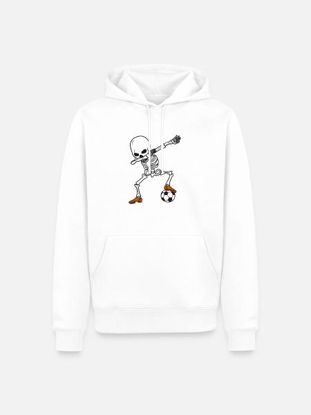 Tanzen Skeleton Dab, Fußball, Halloween Geschenk - Männer Premium Bio Hoodie - Weiß