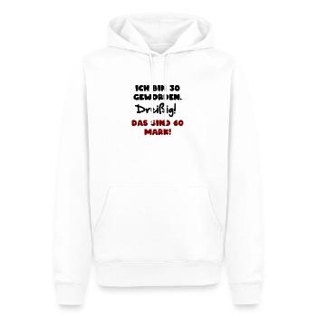 30. Geburtstag Zahl 30. Geburtstagskarte Geschenk - Männer Premium Bio Hoodie - Weiß - Vorne - Nico (187cm)