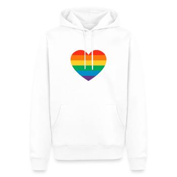 arc en ciel - Sweat à capuche Premium bio Homme - blanc - Devant - Nico (187cm)