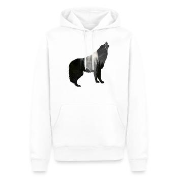 Wolf Moon - Männer Premium Bio Hoodie - Weiß - Vorne - Nico (187cm)