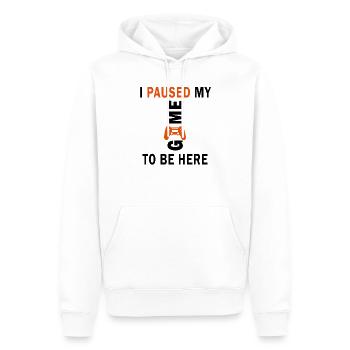 I paused my game design for gamers - Men’s Premium Organic Hoodie - white - Front - Nico (187cm)