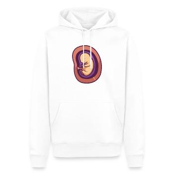 Un bébé dans l'utérus. - Sweat à capuche Premium bio Homme - blanc - Devant - Nico (187cm)