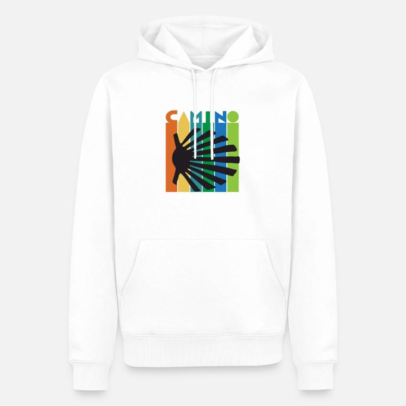 Chemin de Saint-Jacques - Sweat à capuche Premium bio Homme - blanc