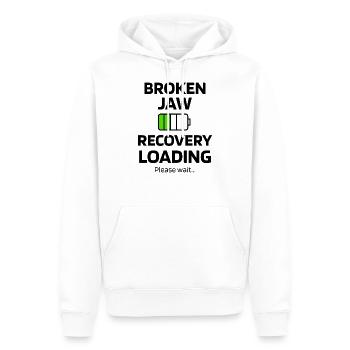 Opération de fracture de la mâchoire | Désir de guérison - Sweat à capuche Premium bio Homme - blanc - Devant - Nico (187cm)