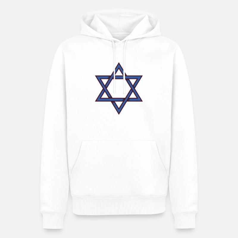 Étoile de David - Sweat à capuche Premium bio Homme - blanc
