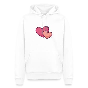 Zwei rosa Herzen - Männer Premium Bio Hoodie - Weiß - Vorne - Nico (187cm)