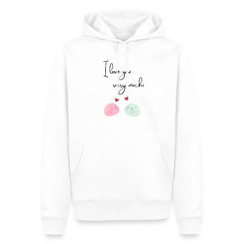 Je t'aime très mochi - Sweat à capuche Premium bio Homme - blanc - Devant - Nico (187cm)