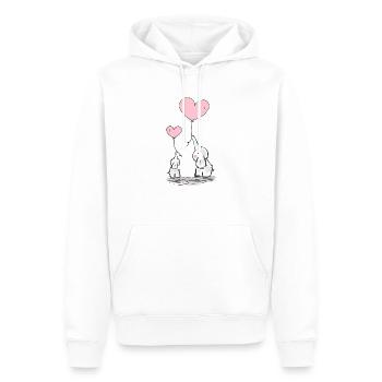 Elovphants - Sweat à capuche Premium bio Homme - blanc - Devant - Nico (187cm)
