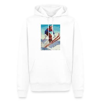 ski - Men’s Premium Organic Hoodie - white - Front - Nico (187cm)