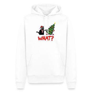 Chat de Noël What Arbre de Noël Chatons - Sweat à capuche Premium bio Homme - blanc - Devant - Nico (187cm)