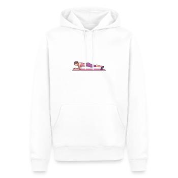 Jeune femme, faire, planche, séance d'entraînement - Sweat à capuche Premium bio Homme - blanc - Devant - Nico (187cm)
