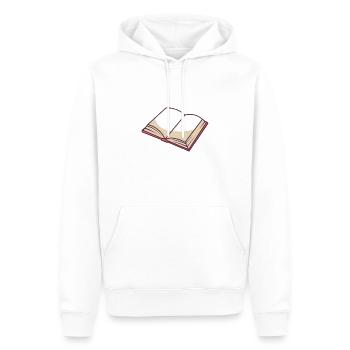 Open Book - Men’s Premium Organic Hoodie - white - Front - Nico (187cm)