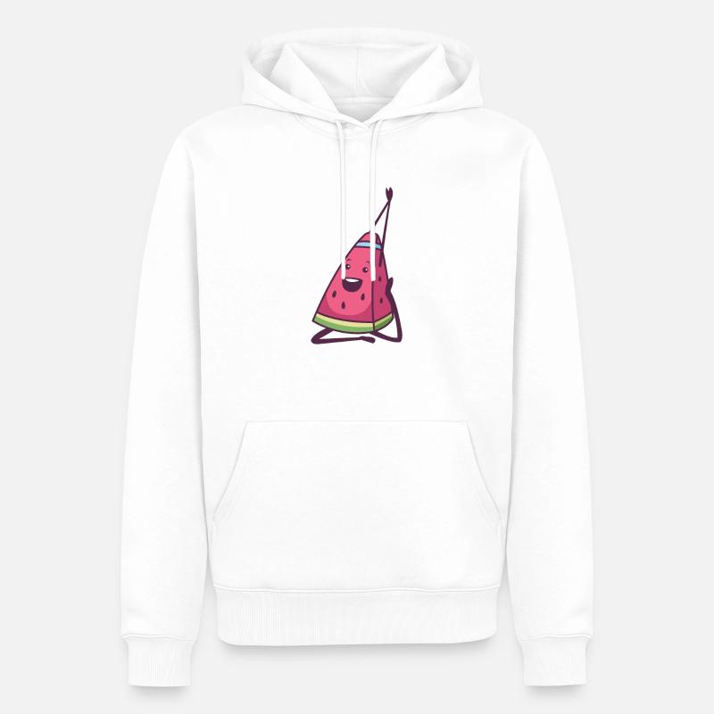 Étirement de la pastèque - Sweat à capuche Premium bio Homme - blanc