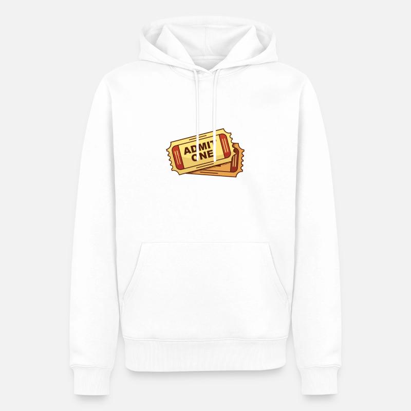 Billets de cinéma - Sweat à capuche Premium bio Homme - blanc