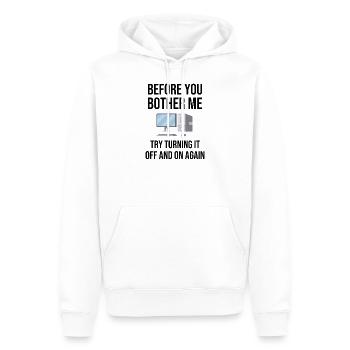 Gift IT Support IT Help Desk Dire drôle - Sweat à capuche Premium bio Homme - blanc - Devant - Nico (187cm)