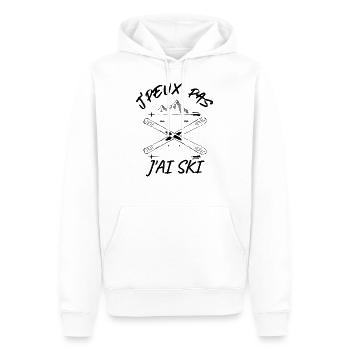 J'peux pas j'ai ski - Sweat à capuche Premium bio Homme - blanc - Devant - Nico (187cm)