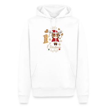 Le premier Noël de bébé - Sweat à capuche Premium bio Homme - blanc - Devant - Nico (187cm)