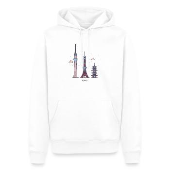 Tokyo - Sweat à capuche Premium bio Homme - blanc - Devant - Nico (187cm)