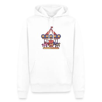 Manège carrousel - Sweat à capuche Premium bio Homme - blanc - Devant - Nico (187cm)