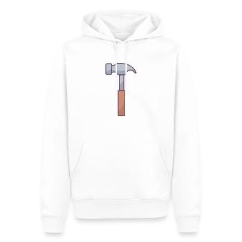 Cartoon Hammer - Männer Premium Bio Hoodie - Weiß - Vorne - Nico (187cm)