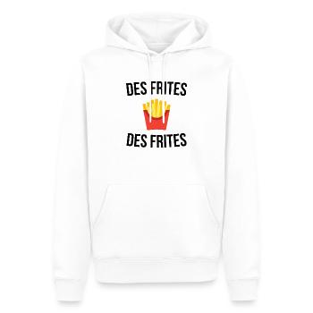 Des frites, des frites ! - Sweat à capuche Premium bio Homme - blanc - Devant - Nico (187cm)