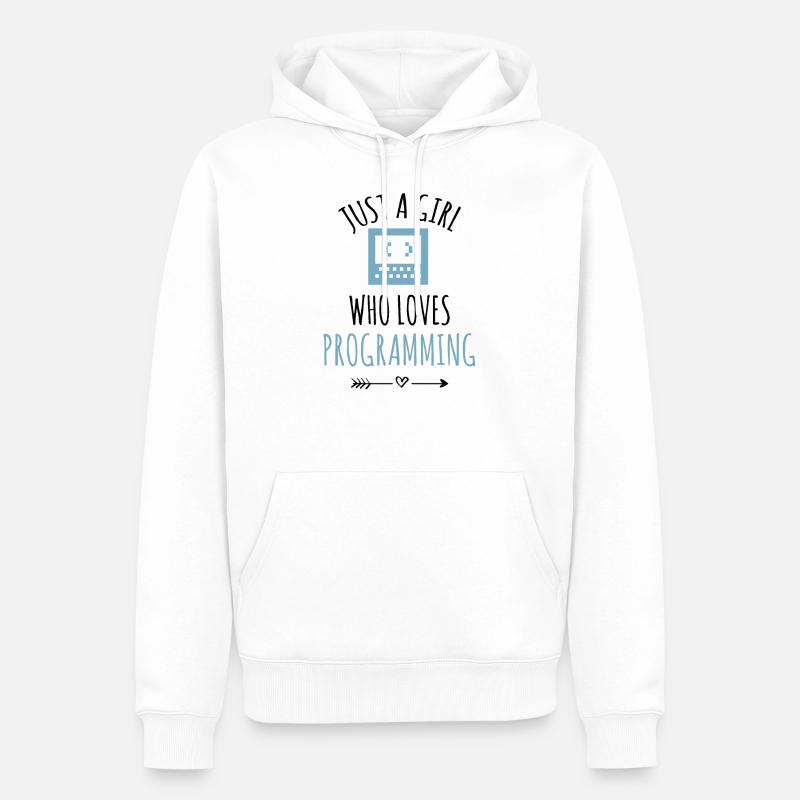 Programmiererin Coding Mädchen Programmieren - Männer Premium Bio Hoodie - Weiß