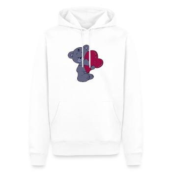 Ours en peluche amoureux - Sweat à capuche Premium bio Homme - blanc - Devant - Nico (187cm)
