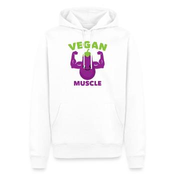 Vegane Muskeln - Männer Premium Bio Hoodie - Weiß - Vorne - Nico (187cm)