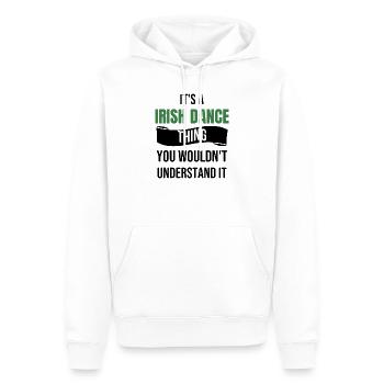 Danseuse irlandaise | Danse irlandaise de la Saint-Patrick - Sweat à capuche Premium bio Homme - blanc - Devant - Nico (187cm)