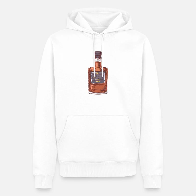Braune Schnapsflasche mit Deckel - Männer Premium Bio Hoodie - Weiß