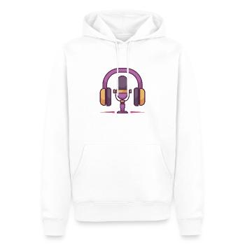 Ensemble microphone et casque - Sweat à capuche Premium bio Homme - blanc - Devant - Nico (187cm)