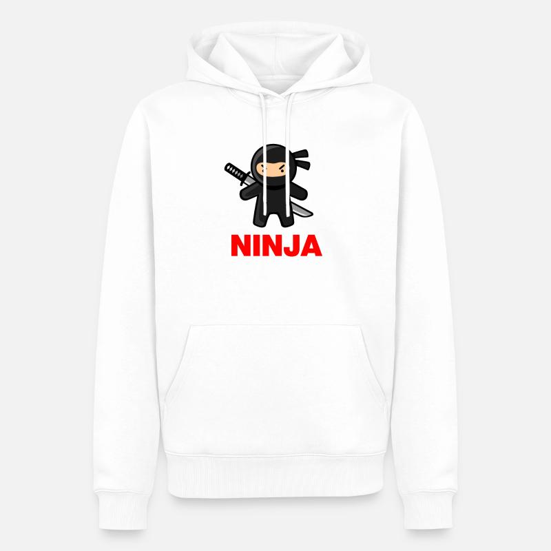 Ninja mignon - Sweat à capuche Premium bio Homme - blanc