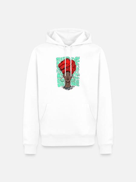 Kultur der schwarzen Frau - Männer Premium Bio Hoodie - Weiß