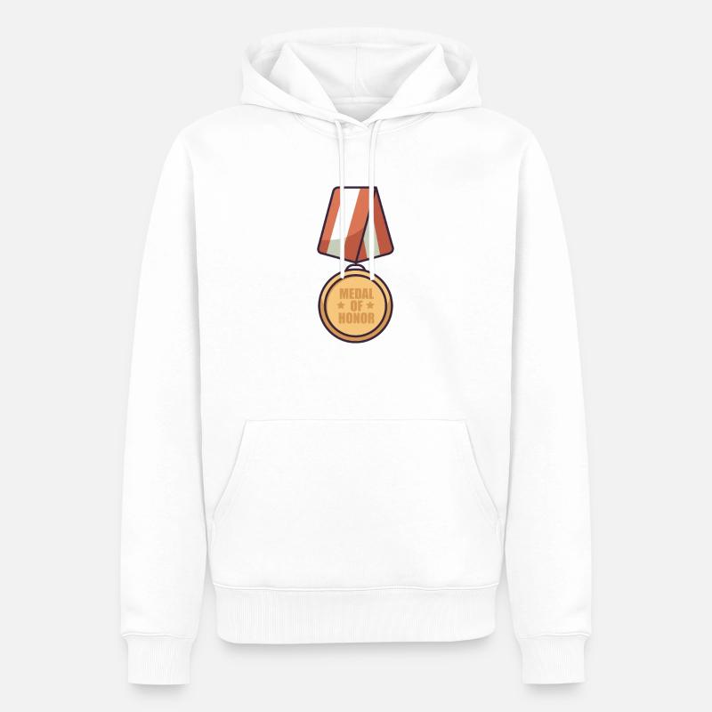 Médaille d'honneur militaire - Sweat à capuche Premium bio Homme - blanc