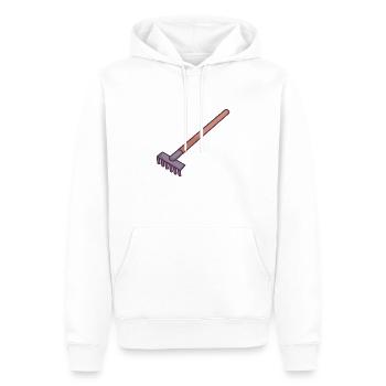 Rake - Men’s Premium Organic Hoodie - white - Front - Nico (187cm)