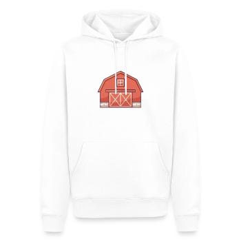 Organic Farming Barn - Men’s Premium Organic Hoodie - white - Front - Nico (187cm)