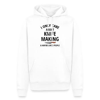 Coutellerie Coutellerie Coutellerie Fabrication de couteaux - Sweat à capuche Premium bio Homme - blanc - Devant - Nico (187cm)