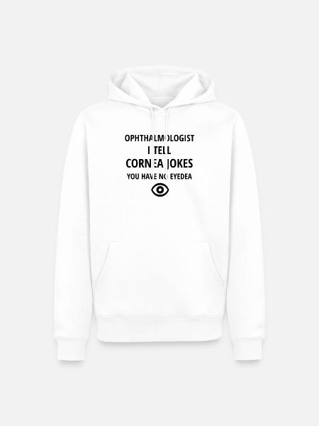Oftalmólogo Oftalmólogo | Ojos oftalmológicos - Sudadera con capucha prémium ecológica para hombre - blanco