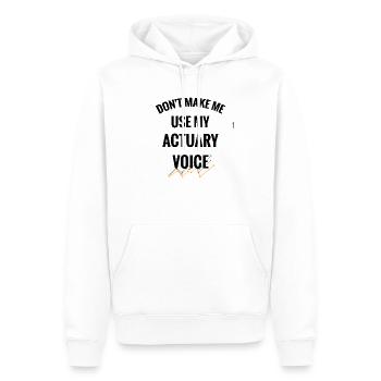 Actuaire | Expert actuariel - Sweat à capuche Premium bio Homme - blanc - Devant - Nico (187cm)