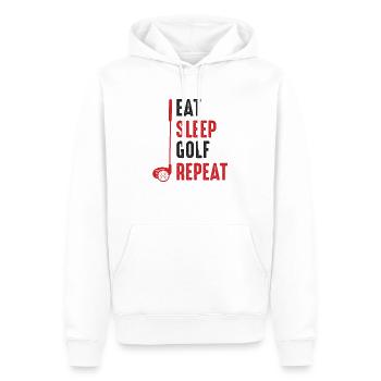 Eat Sleep Golf Repeat - Männer Premium Bio Hoodie - Weiß - Vorne - Nico (187cm)