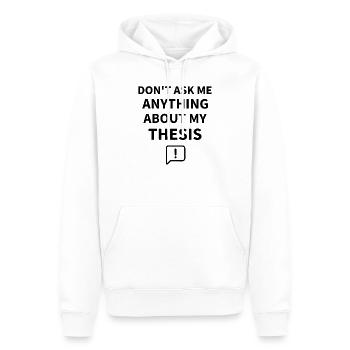 Thèse de doctorat | Doctorant - Sweat à capuche Premium bio Homme - blanc - Devant - Nico (187cm)