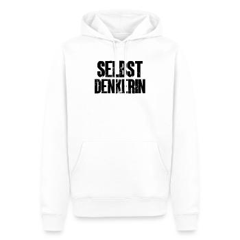 Selbstdenken Selbstdenkerin Aufgewacht Aufwachen - Männer Premium Bio Hoodie - Weiß - Vorne - Nico (187cm)
