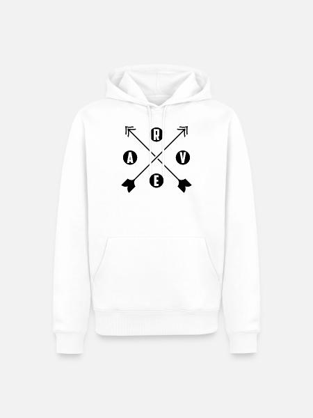 Rave Raver Musik Techno Geschenk - Männer Premium Bio Hoodie - Weiß
