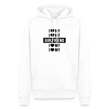 J'aime ma petite amie - Cadeau de Saint Valentin - Sweat à capuche Premium bio Homme - blanc - Devant - Nico (187cm)