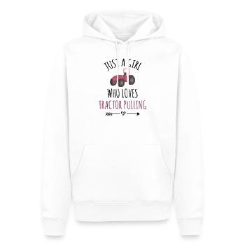 Tractor Pulling | Traktorschleppen Für Frauen - Männer Premium Bio Hoodie - Weiß - Vorne - Nico (187cm)